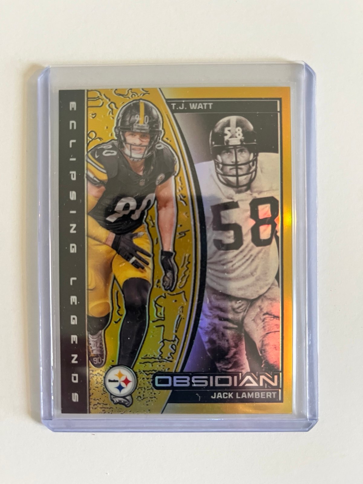 2024 Panini Obsidian - TJ Watt / Jack Lambert Eclipsing Legends Gold # 7/10