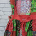 Vintage 70s Patchwork Apron Full Colorblock Housedress Prairie Cottagecore Flaw