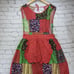 Vintage 70s Patchwork Apron Full Colorblock Housedress Prairie Cottagecore Flaw