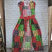 Vintage 70s Patchwork Apron Full Colorblock Housedress Prairie Cottagecore Flaw