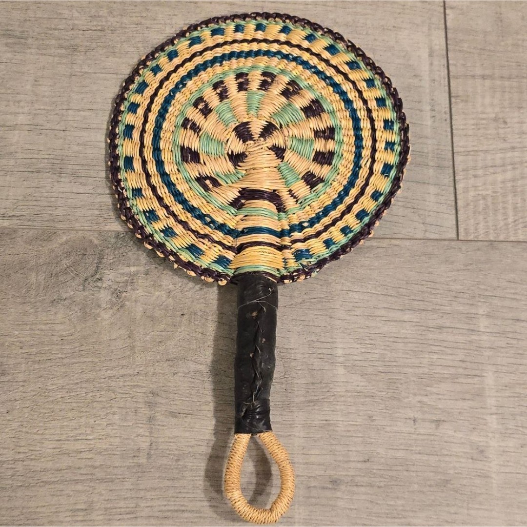 Vintage Micronesia Straw Tribal Fan