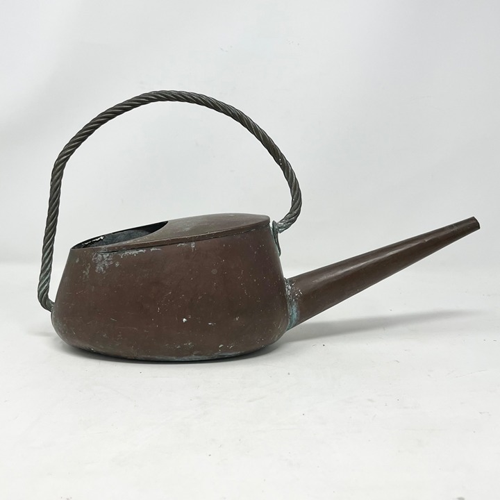 Antique Copper Watering Can Twisted Handle Extra Long Spout 15 Long