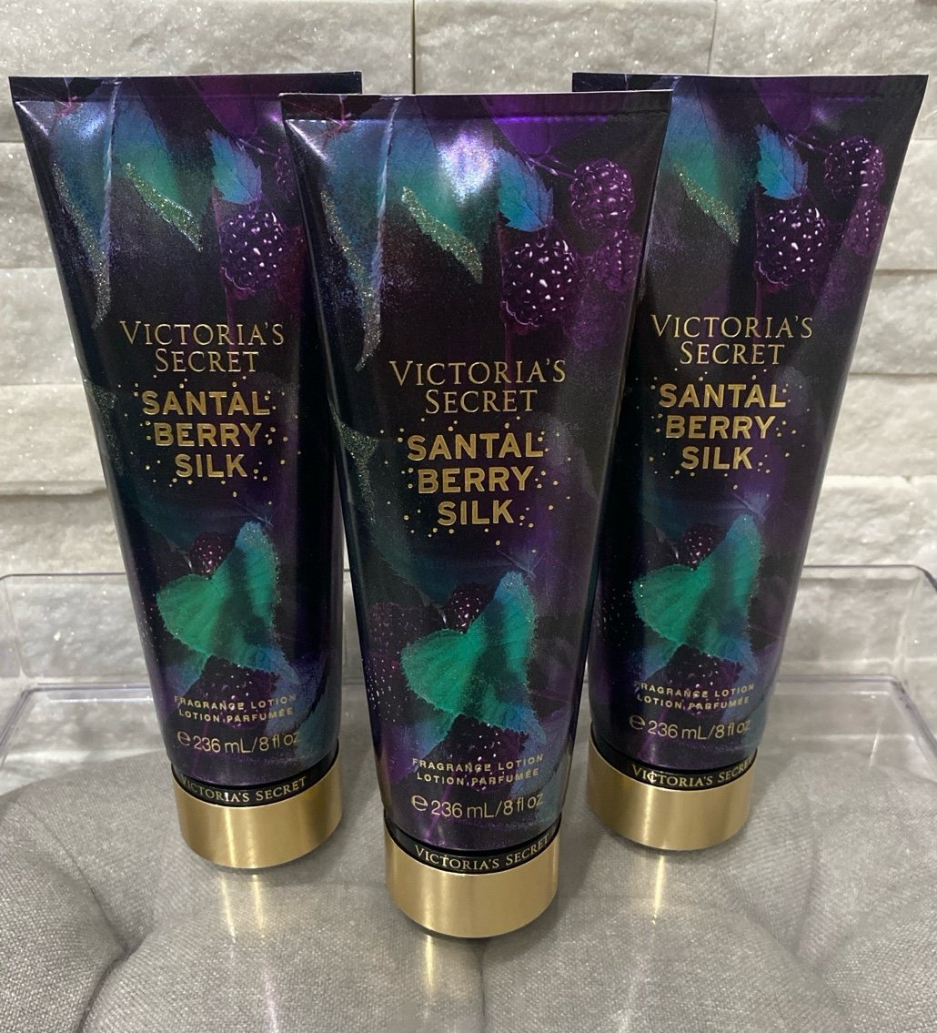 Victoria's Secret Santal Berry Silk Fragrance Lotion X3 Bundle