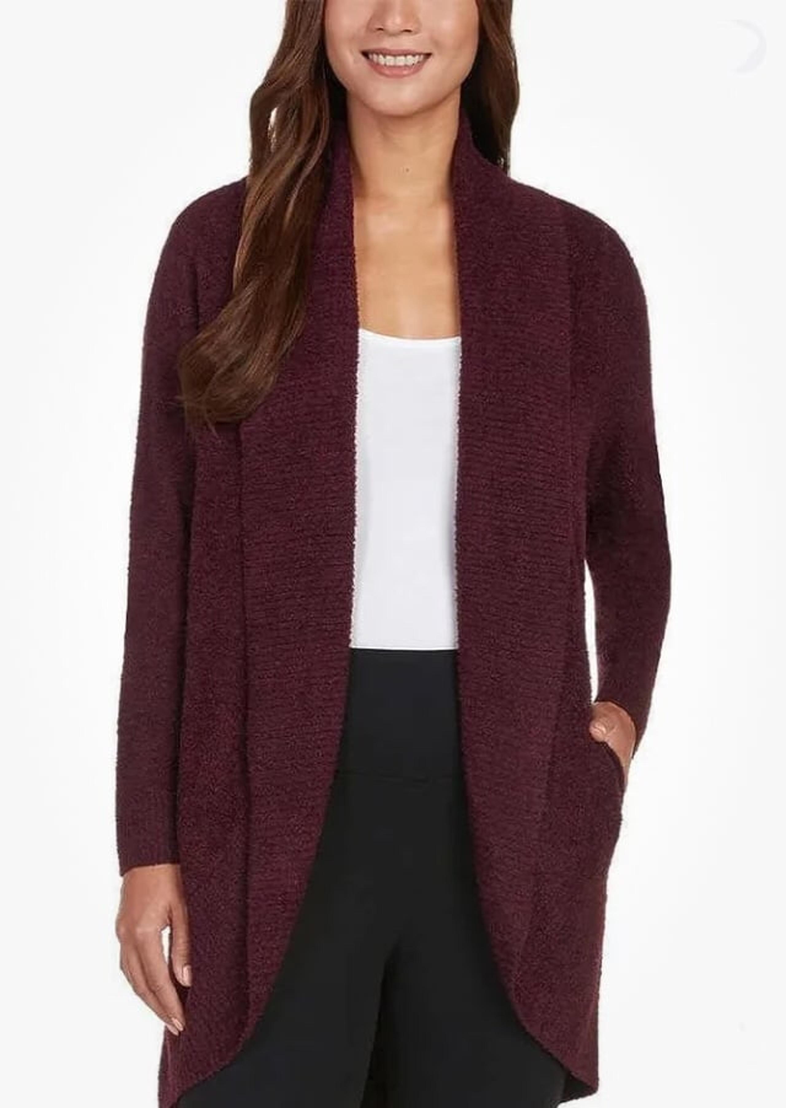 NWT Max & Mia Women's Long Sleeve Cardigan Sweater Burgundy Wine  L / Mid Thigh
