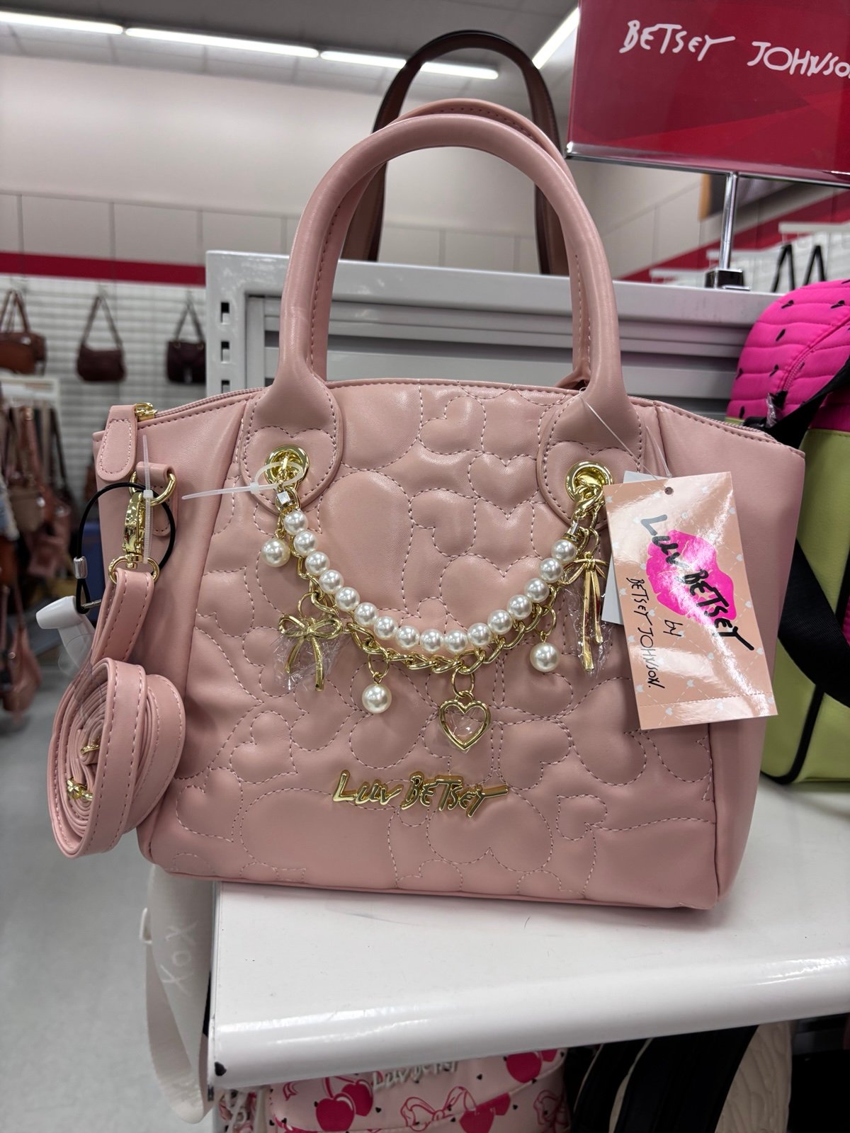 Betsey johnson pink tote bag medium
