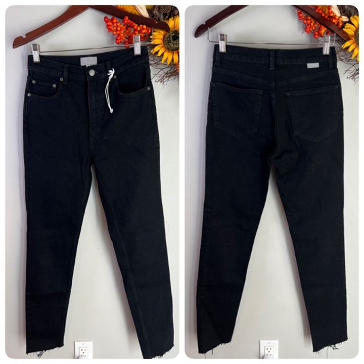 Boyish The ZACHARY High Rise Skinny Fit Stretch Denim Sz 26 BLACK