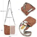 Womens Brown Crossbody Bag Vegan Leather Handbag Wide Shoulder Strap NEW