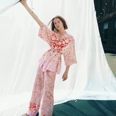 Zara LINEN BLEND PRINTED KIMONO