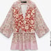 Zara LINEN BLEND PRINTED KIMONO