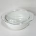 VTG Pyrex Opal White Ovenware #022 Casserole Bowl with Clear Glass Lid #682-C7