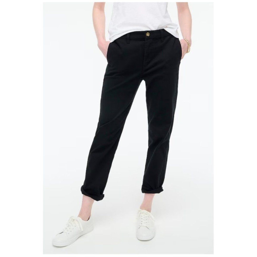 J. Crew Petite High Rise Girlfriend Chino Pants Black Size 4P NWT