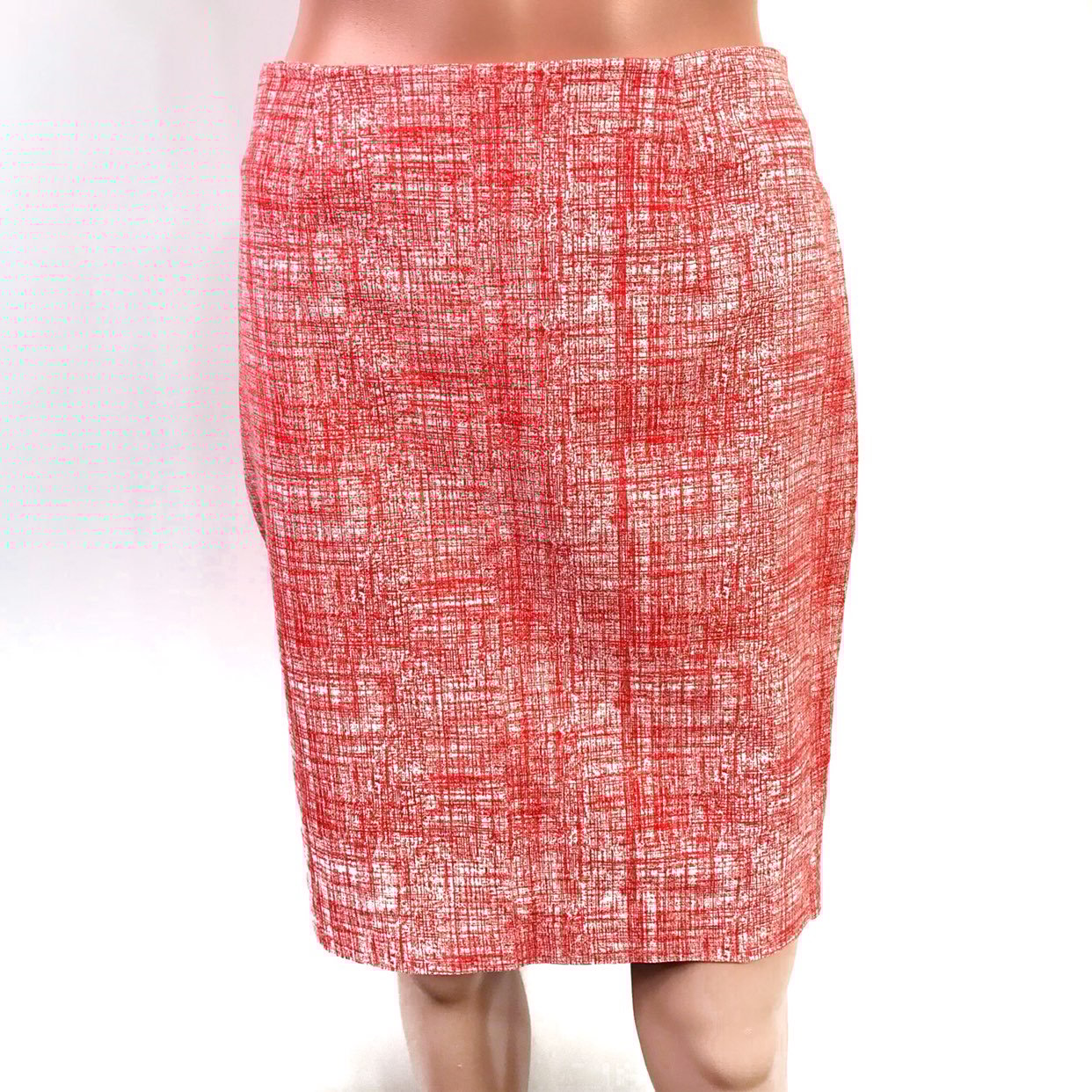 Katherine Barclay Red Orange White Skirt