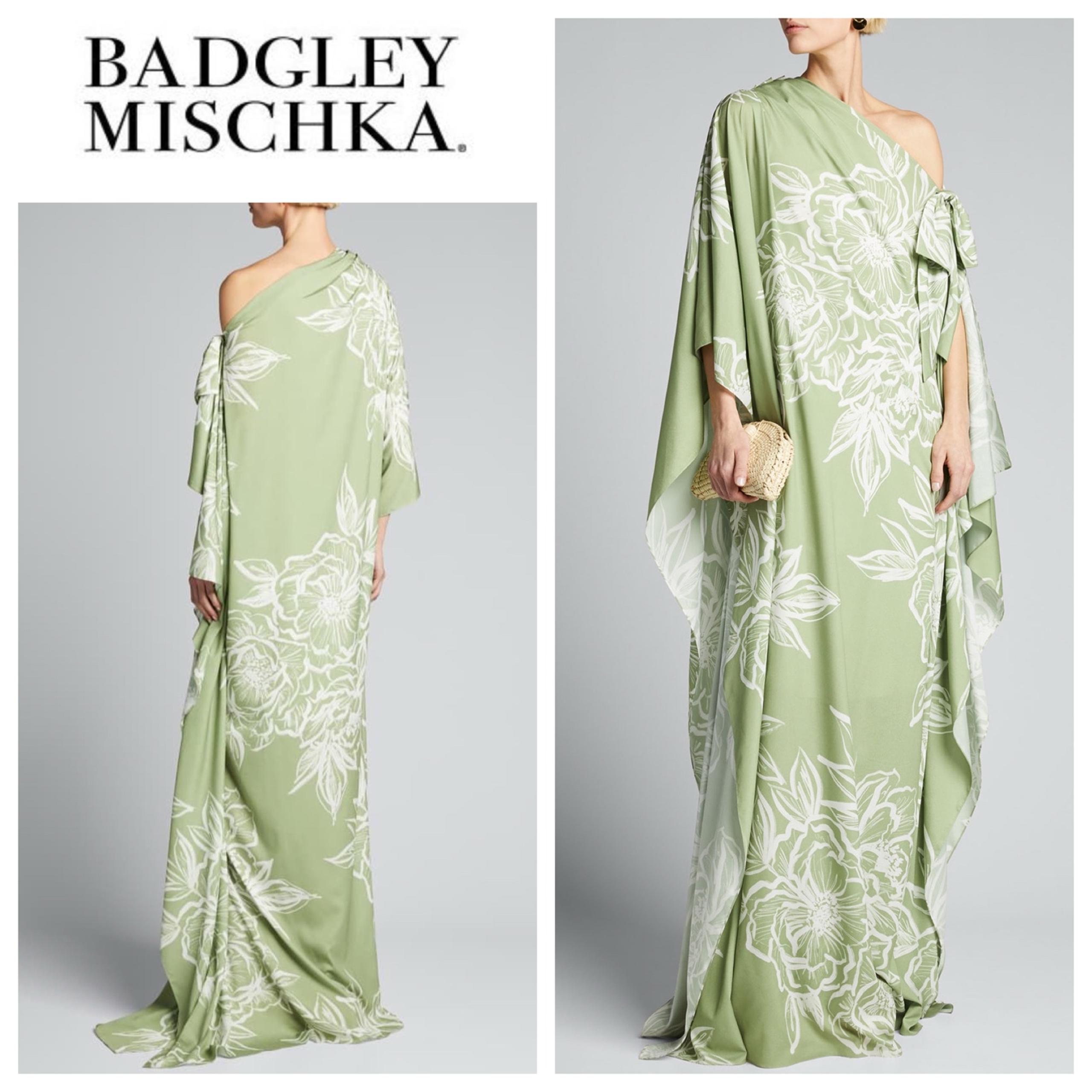 BADGLEY MISCHKA Asymmetrical Draped Caftan