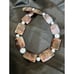 Vintage Iridescent Shell & Blue Lace Agate Beaded Choker Necklace Statement 17
