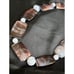 Vintage Iridescent Shell & Blue Lace Agate Beaded Choker Necklace Statement 17