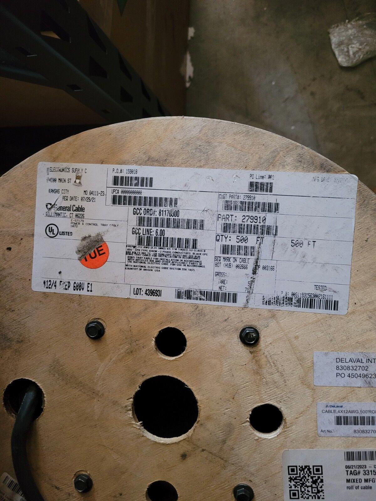 CABLE,4X12AWG,500'ROLL