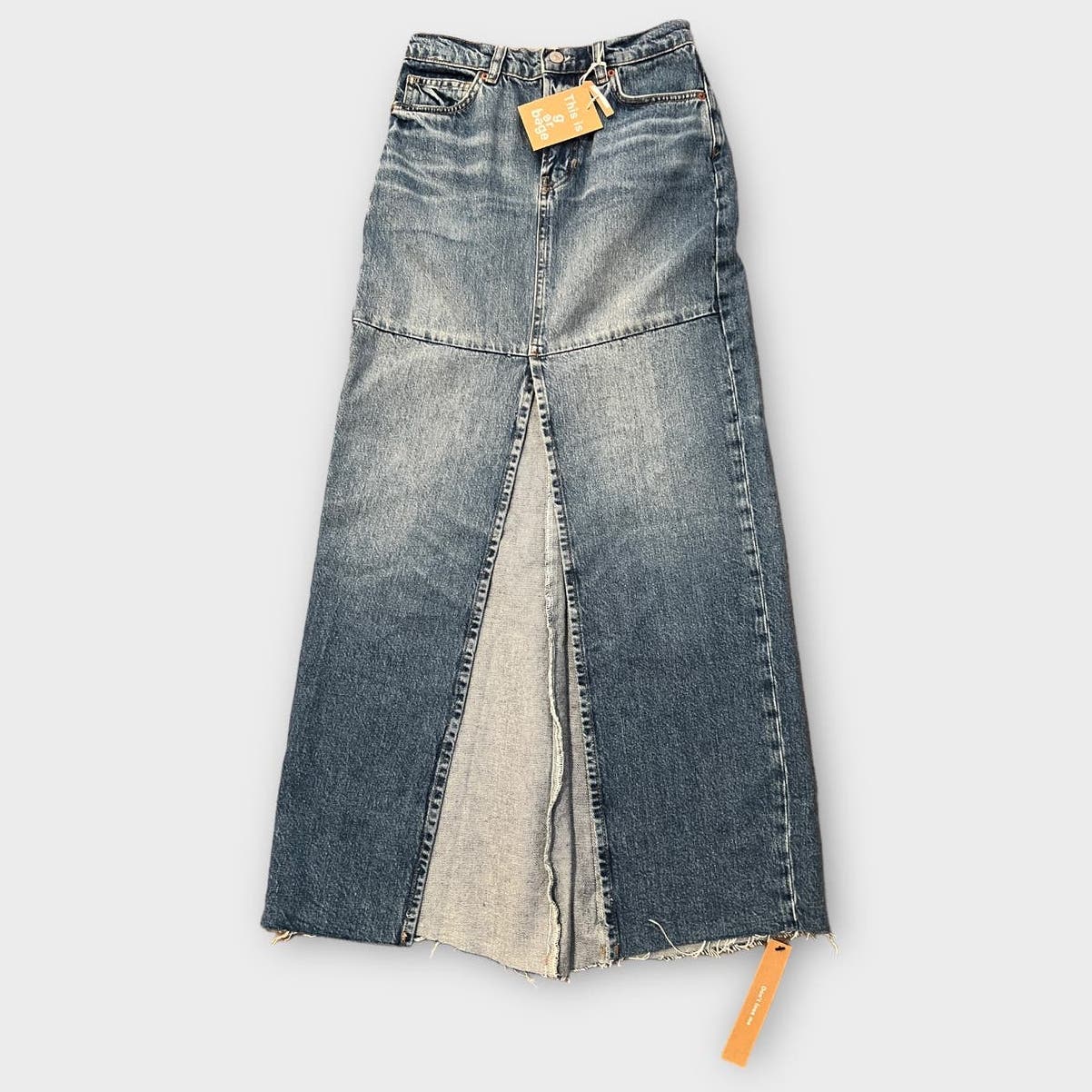 NWT Reformation Tazz Denim Maxi Skirt Size 24