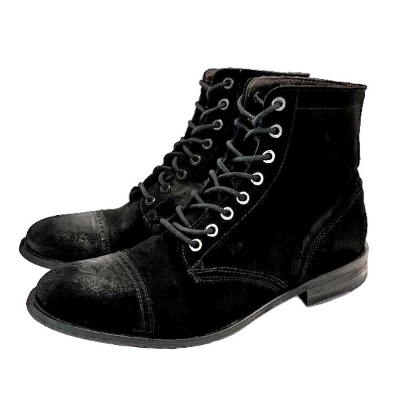 Brian Dales Boots Size 41 Black Leather Lace Up Cap Toe Italy