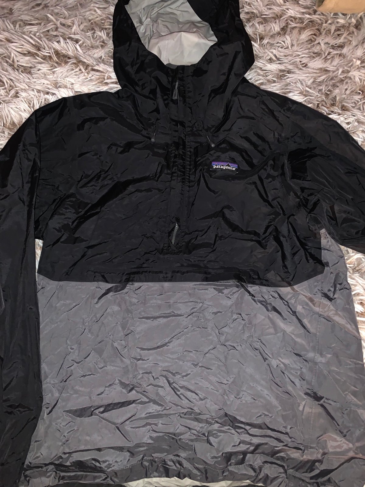 Patagonia Mens Torrentshell Pullover Rain Jacket Zippered Kangaroo Pouch Small