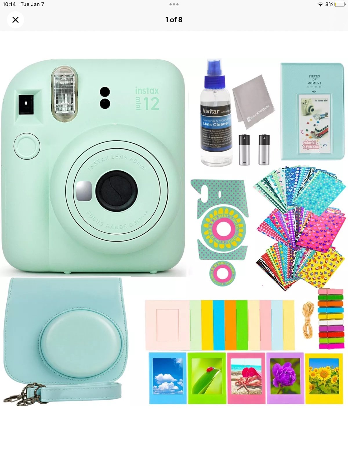 ❤️❤️Instax Mini 12 bundle camera case 2 set film frames and photo album great