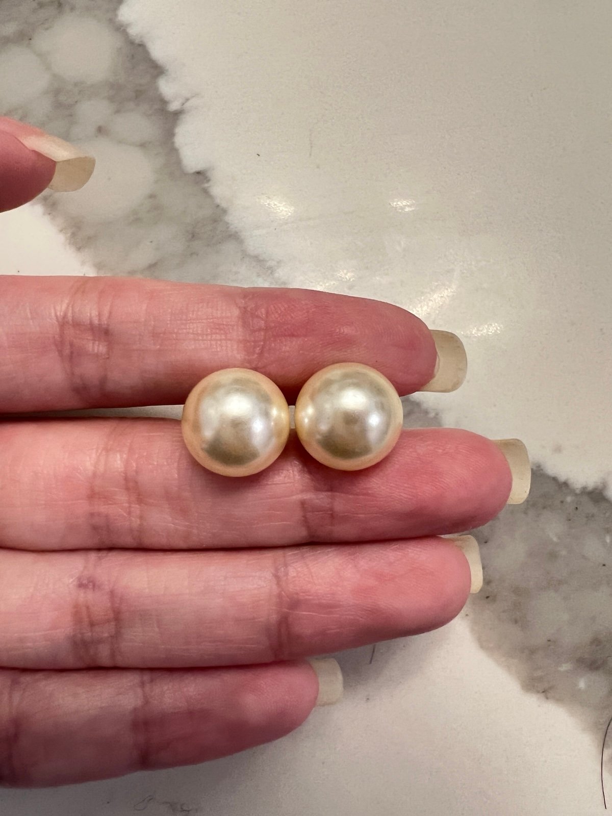Champagne-colored pearls