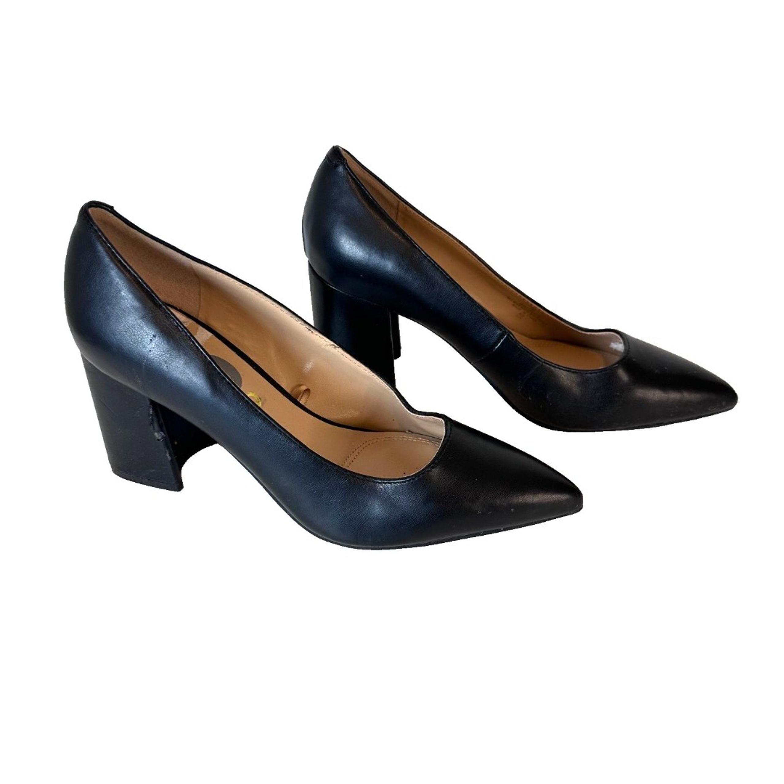 Unisa Black Pointed Toe Block Heel Pumps Women's US Size 7
