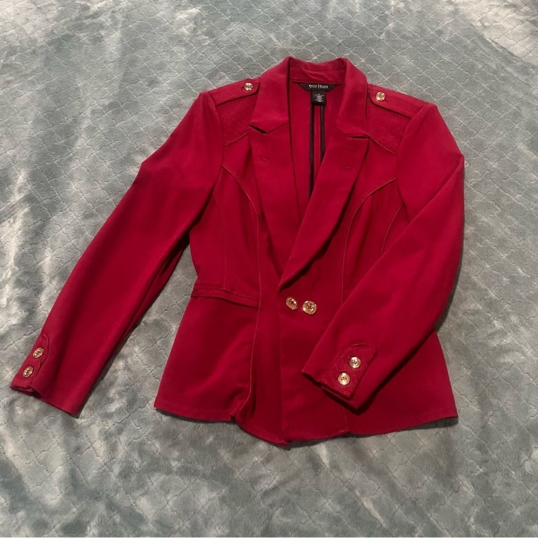 White House Black Market Red Blazer 6