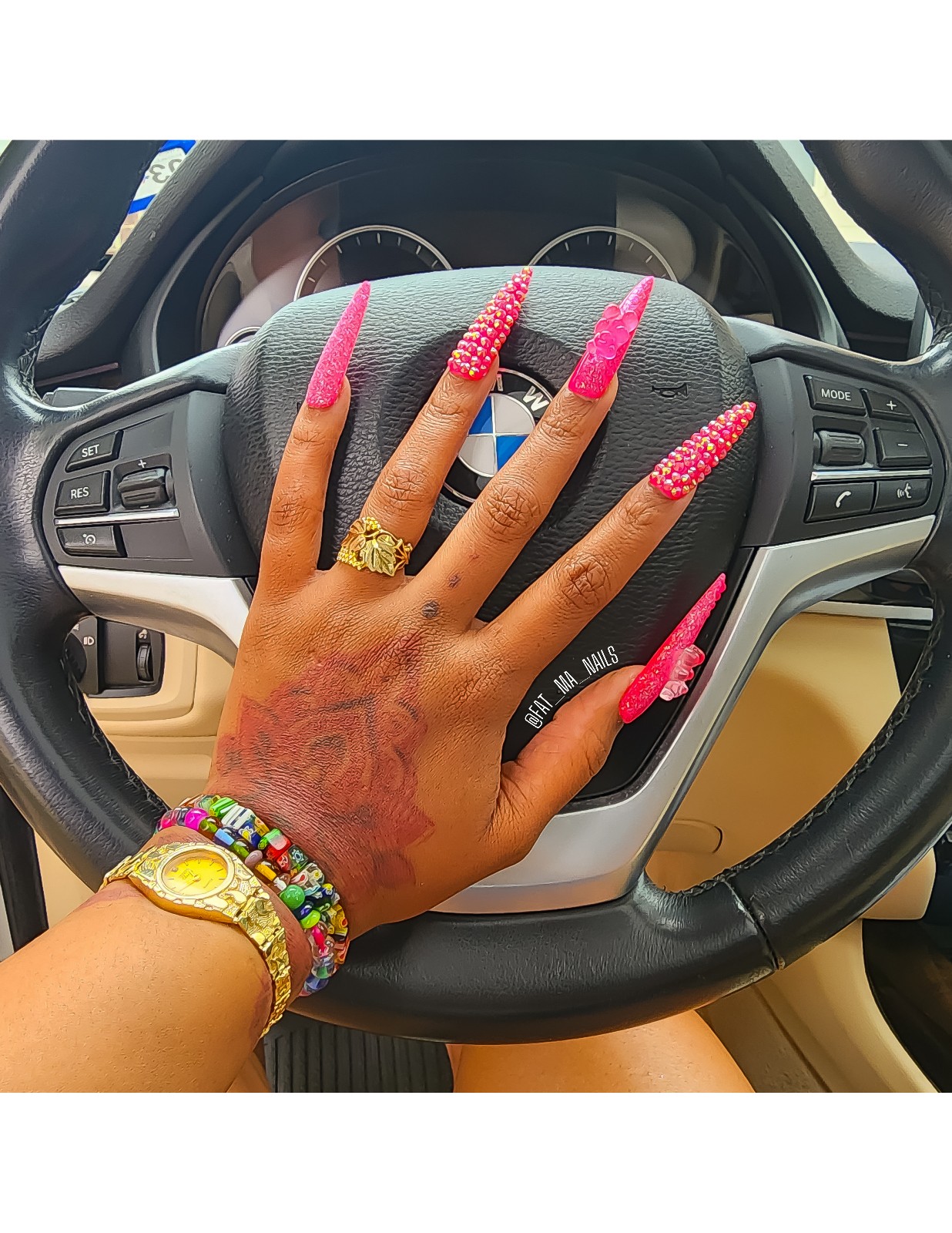 Hot Pink Luxury Press On Nails