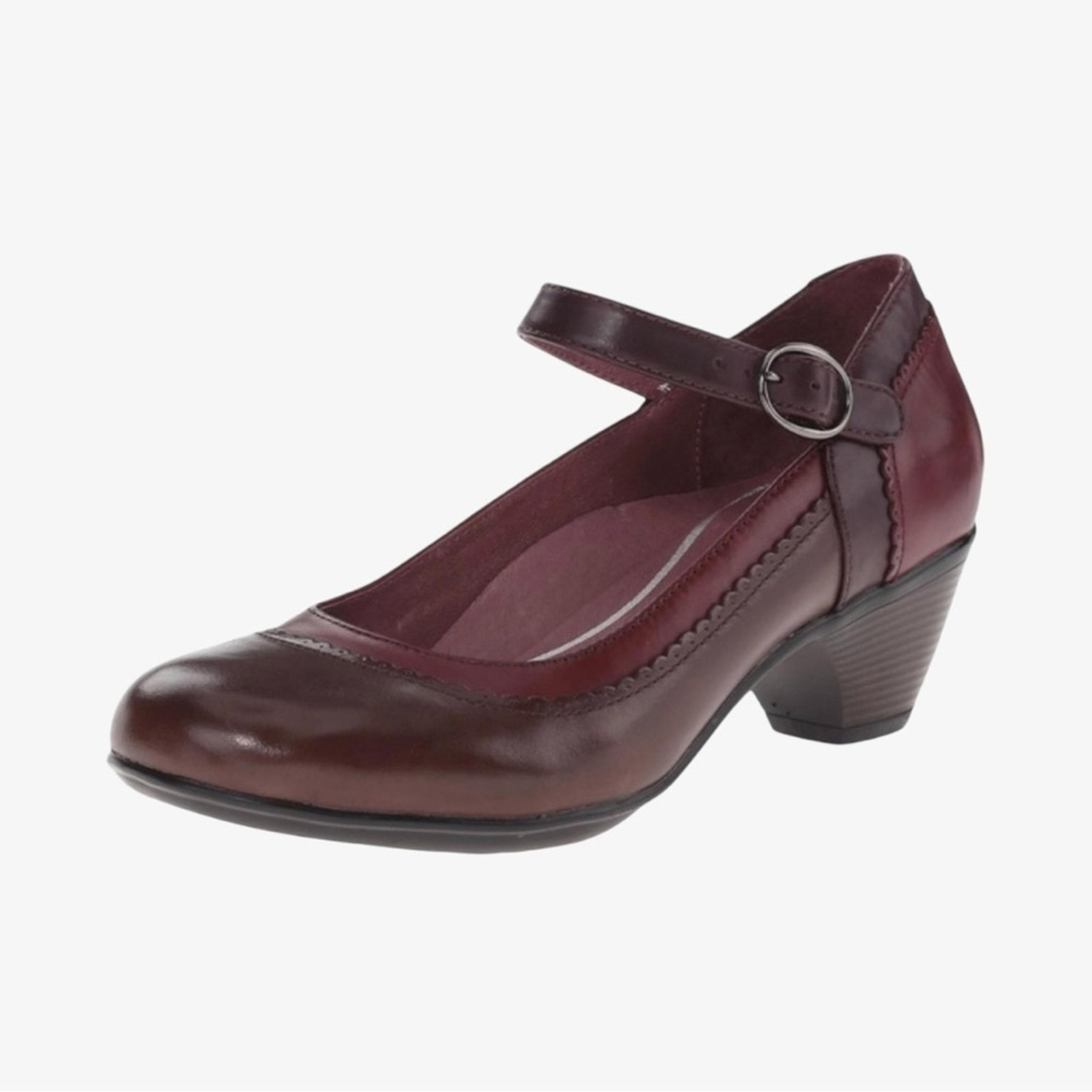 Dansko Mary Jane Heels Pumps Womens 40 Brown Burgundy Leather Cottagecore Shoes