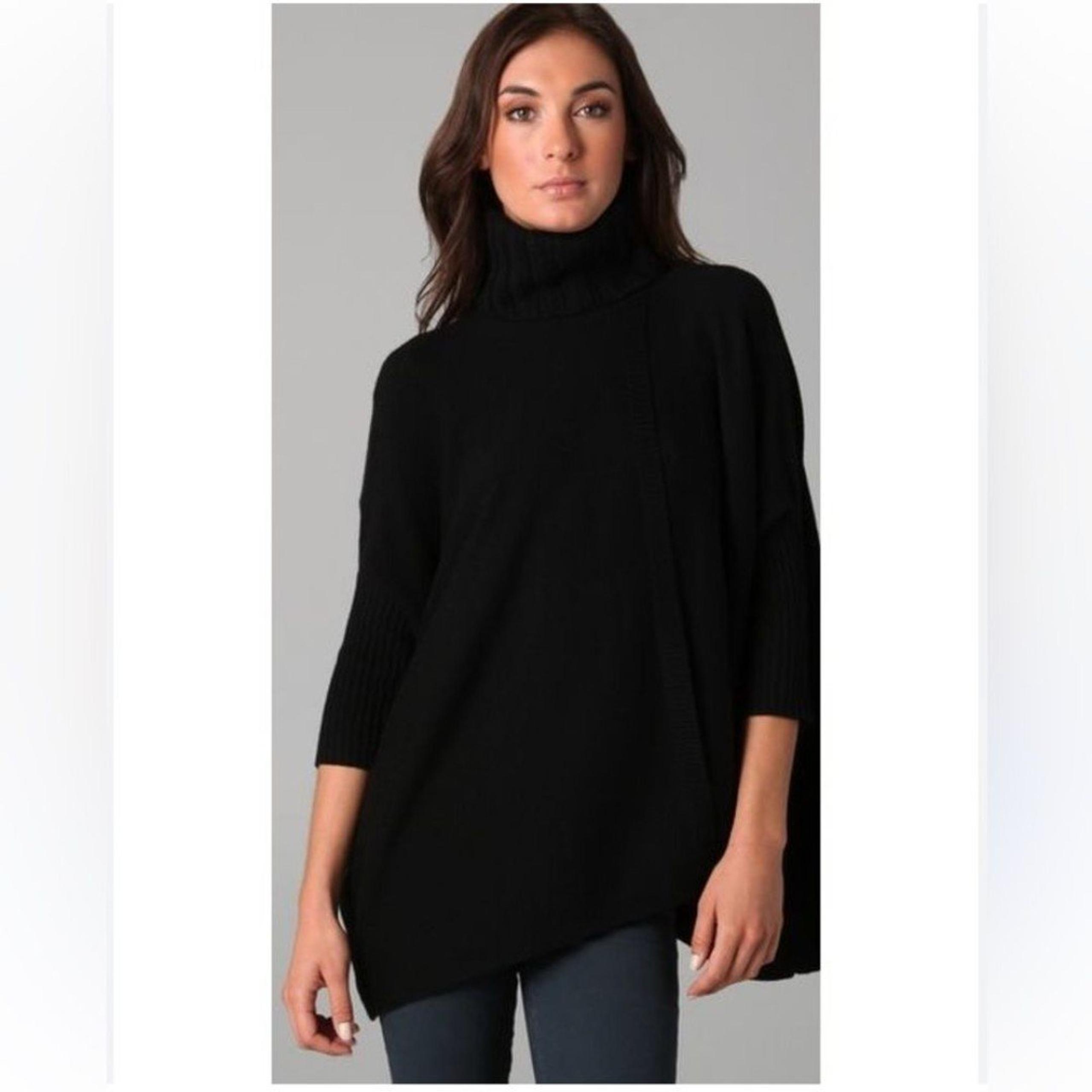 Diane von Furstenberg Medium blue
Women's Black Ahiga Turtleneck Poncho Sweater