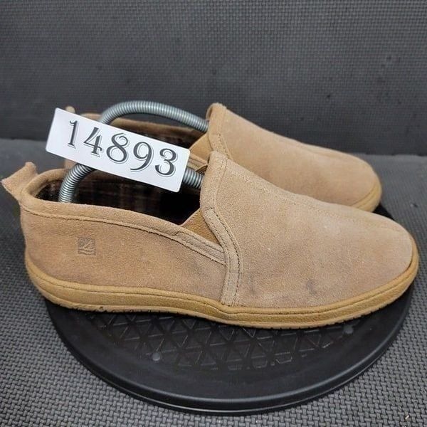 Sperry Top Sider Jackson Slippers Mens Sz 8M Brown Leather Slip On Shoes