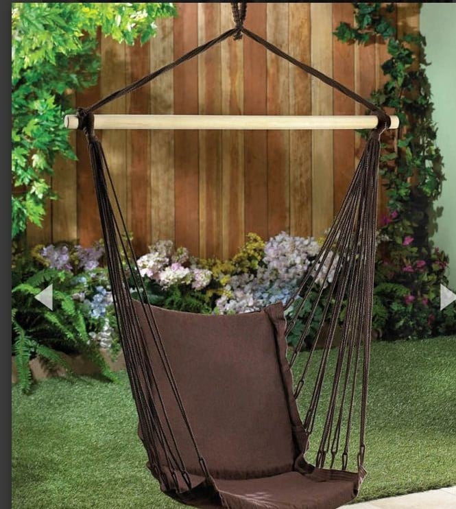 ESPRESSO COTTON PADDED SWING CHAIR