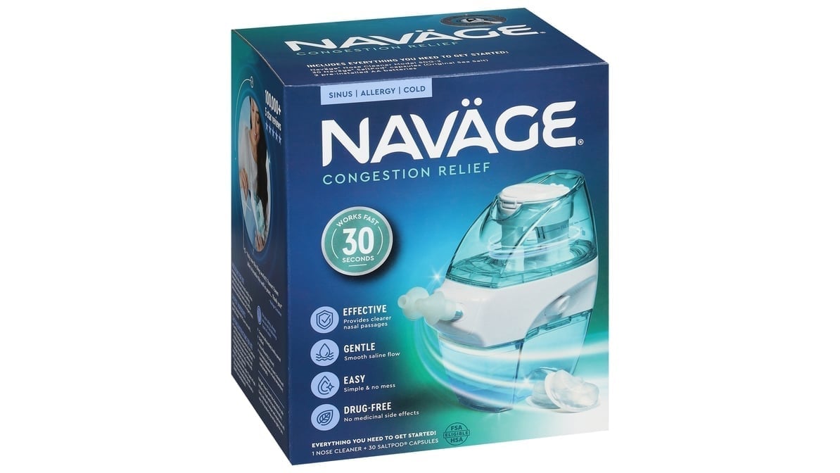 Navage Congestion Relief Nose Cleaner + SaltPod Capsules Kit