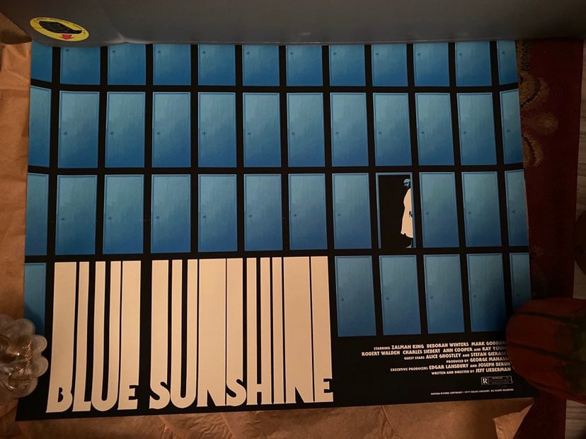Blue sunshine mondo tees art print - rare numbered poster - jay shaw iron jaiden