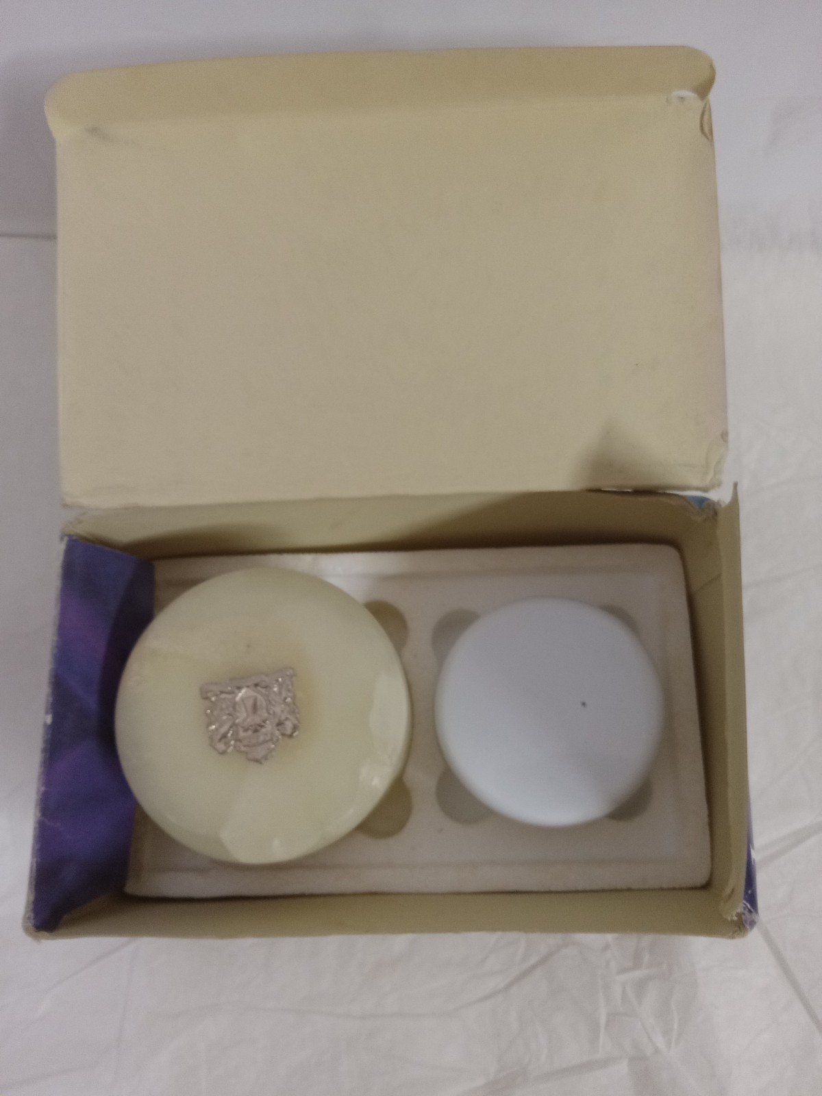 Vintage Ivory Alabaster Jar with lid Made in Pakistan