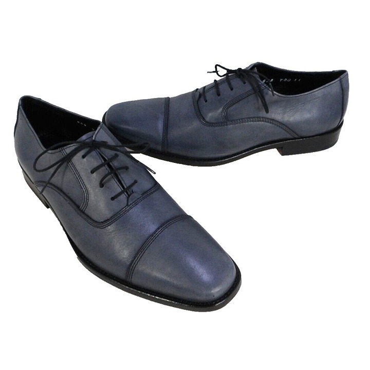 JUST A MAN SHOE gray leather hand crafted lace up oxford shoes men's size 11