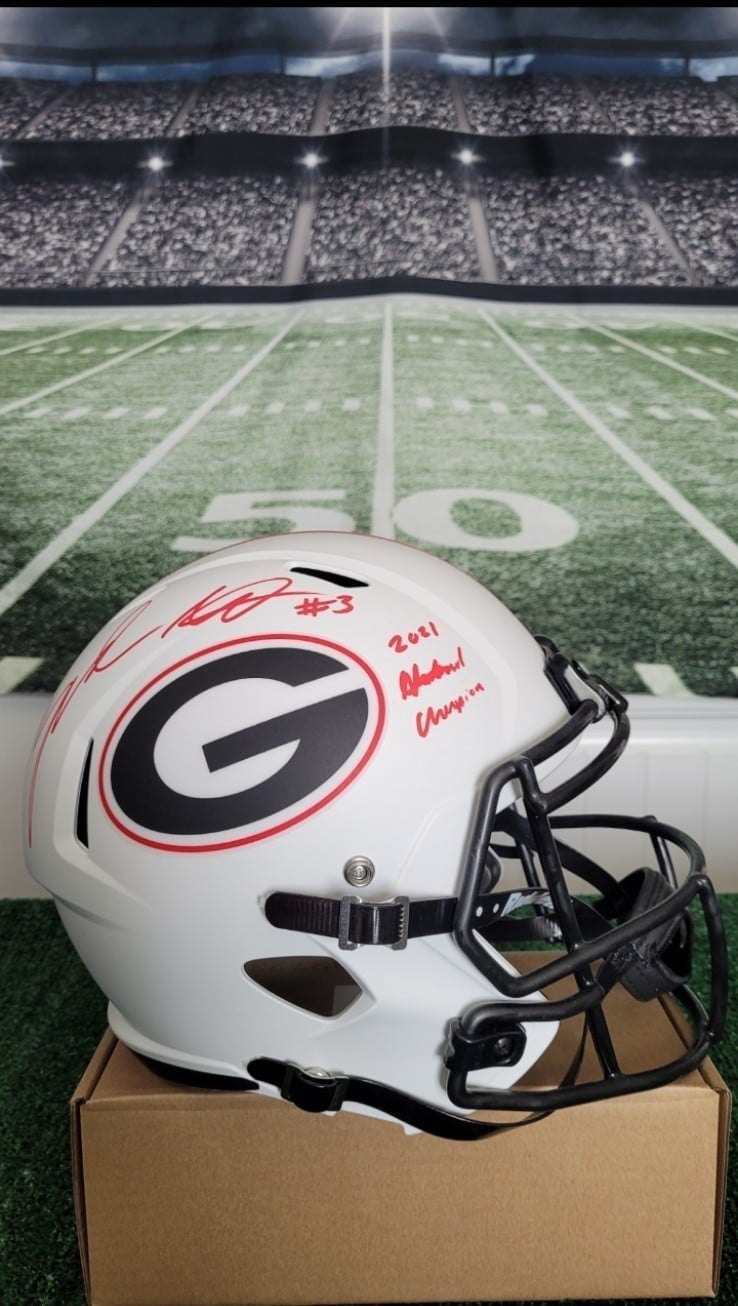 Zamir White Signed Full Size Helmet