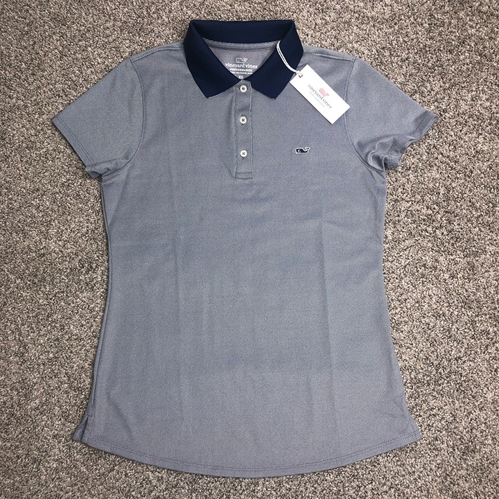 New Vineyard Vines Performance Pique Polo Blue Shirt Size XS