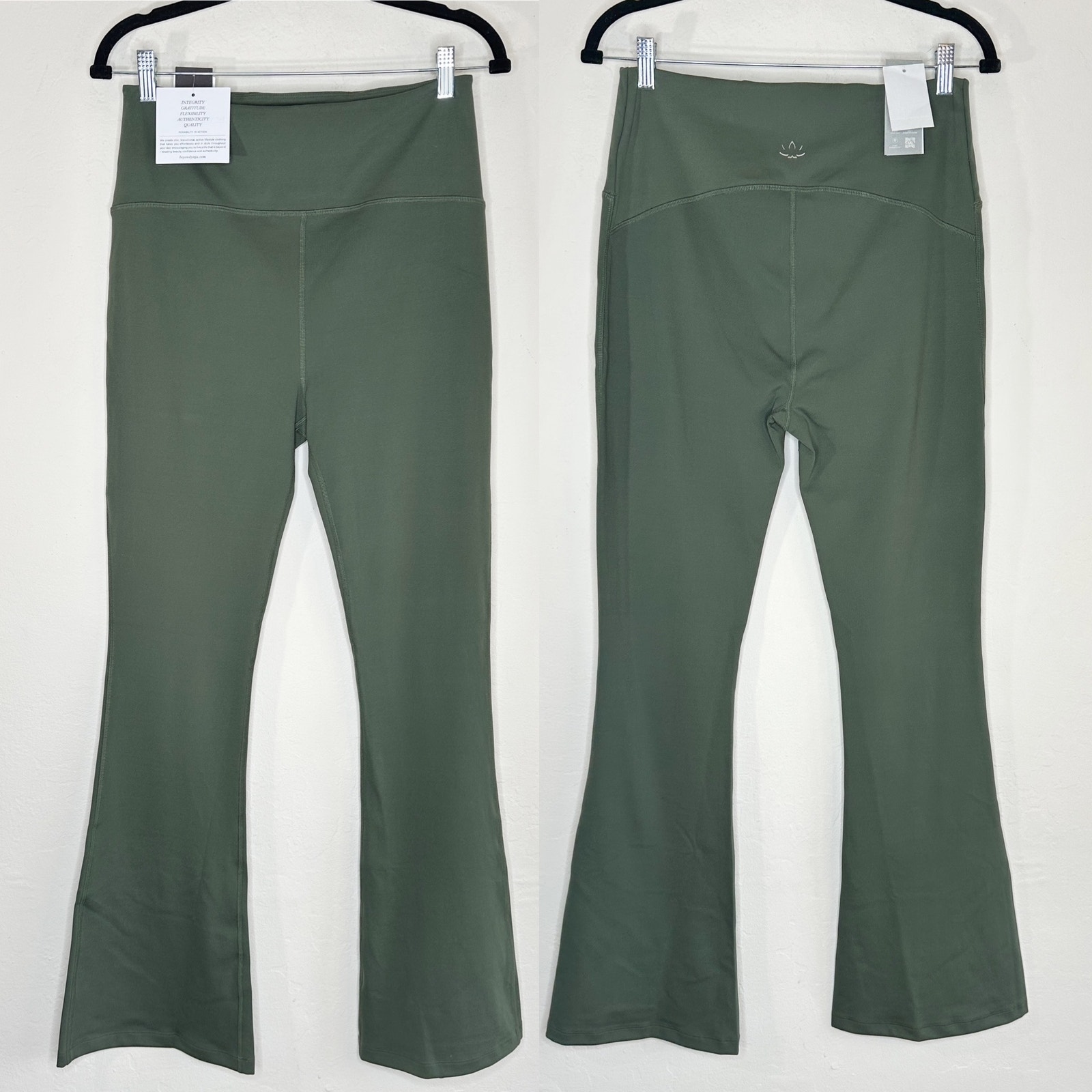 NWT Beyond Yoga POWERBEYOND Strive Bootcut Pants Modern Olive Green Leggings XL