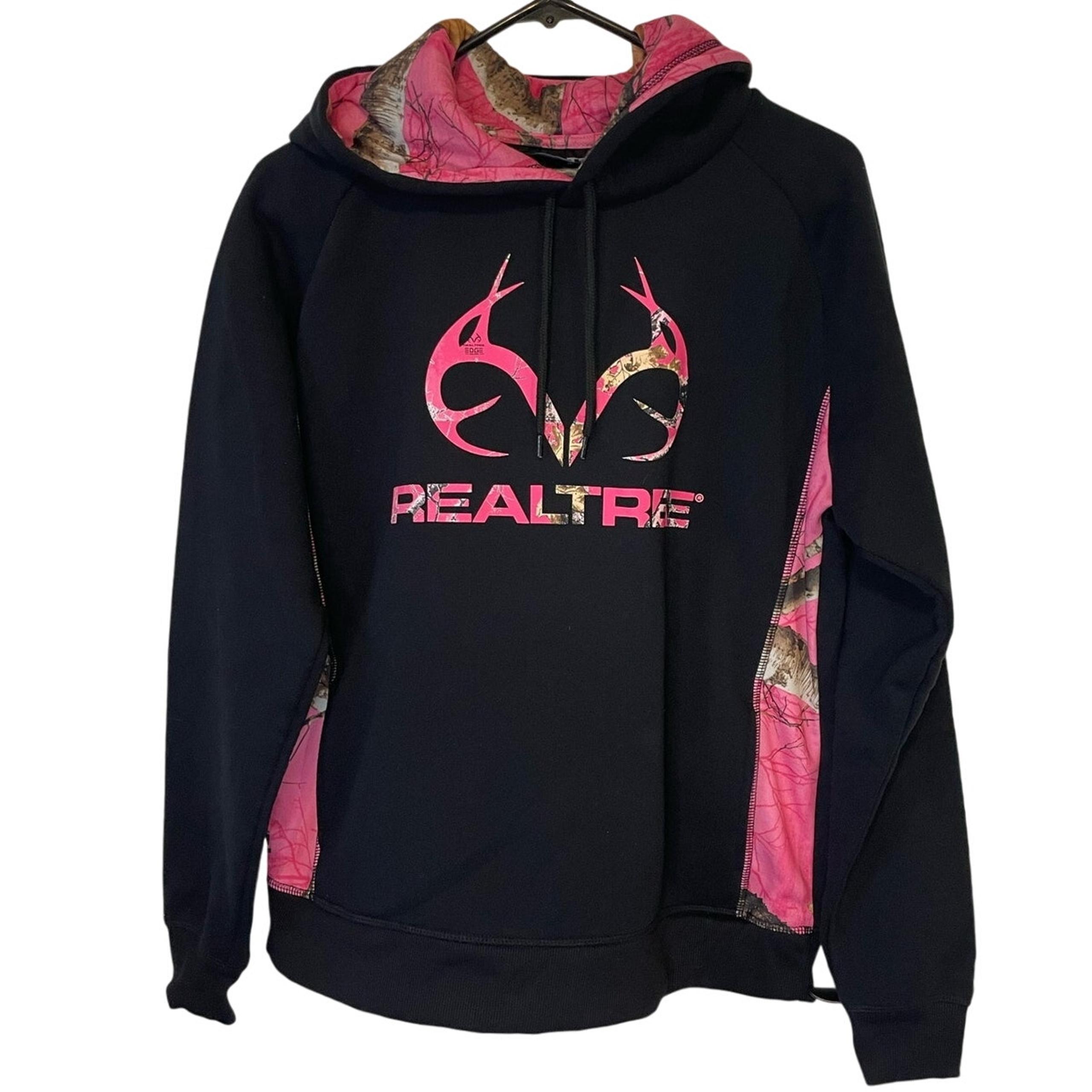 Real Tree pink camo front pocket pullover hoodie sweatshirt women’s medium