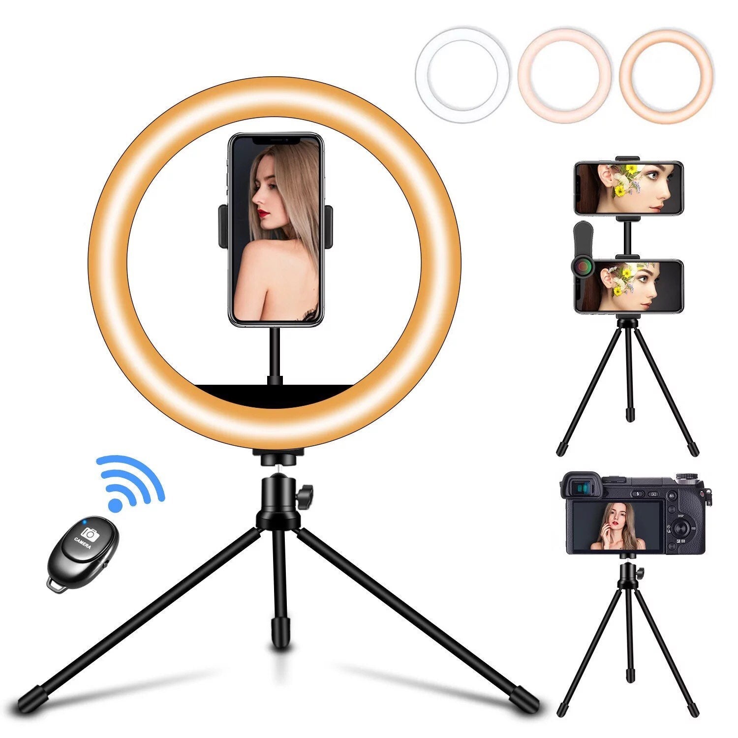 10 Selfie light Ring Stand & Remote