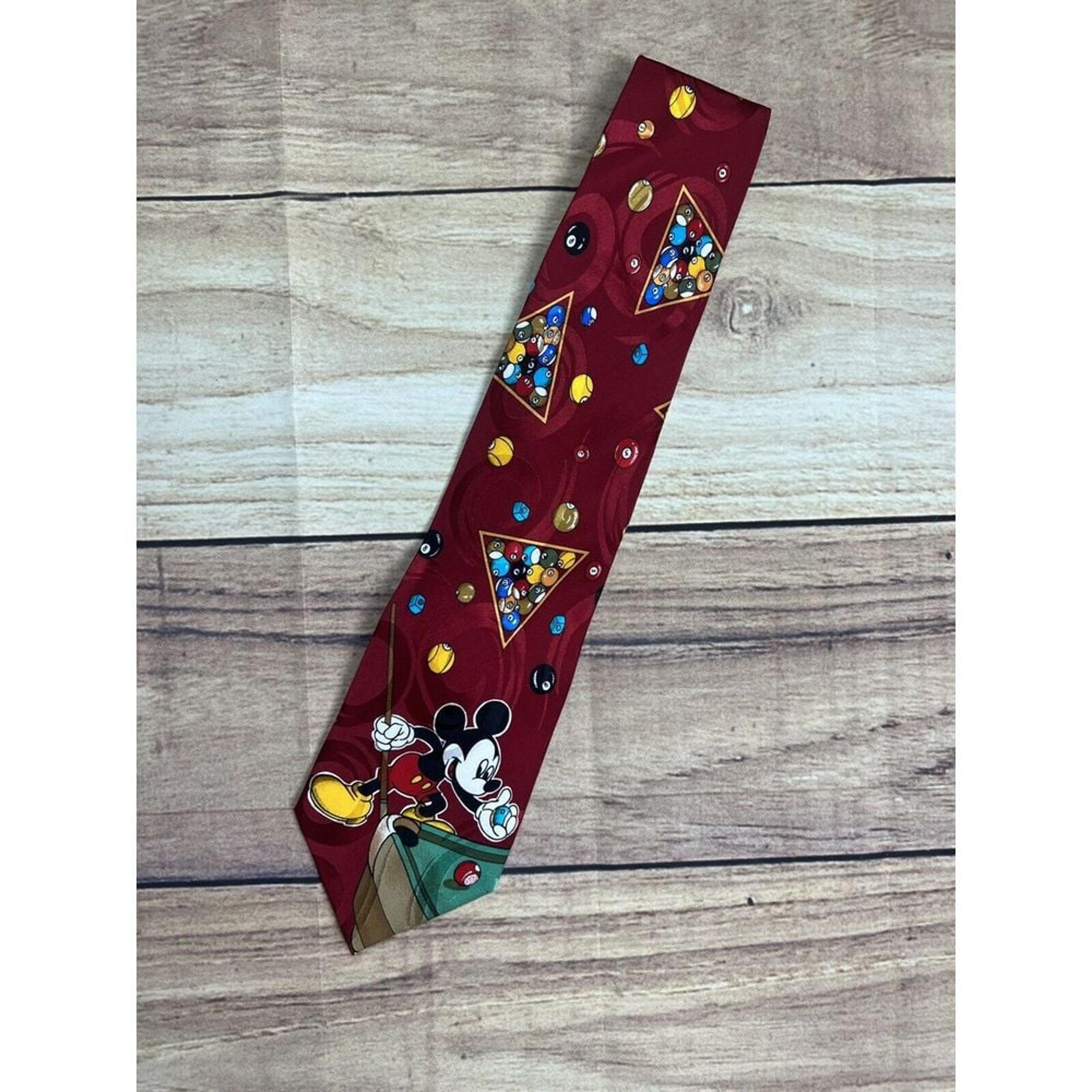 Mickey Unlimited 100% Silk Mickey Pool Hall Design Men's Neck Tie