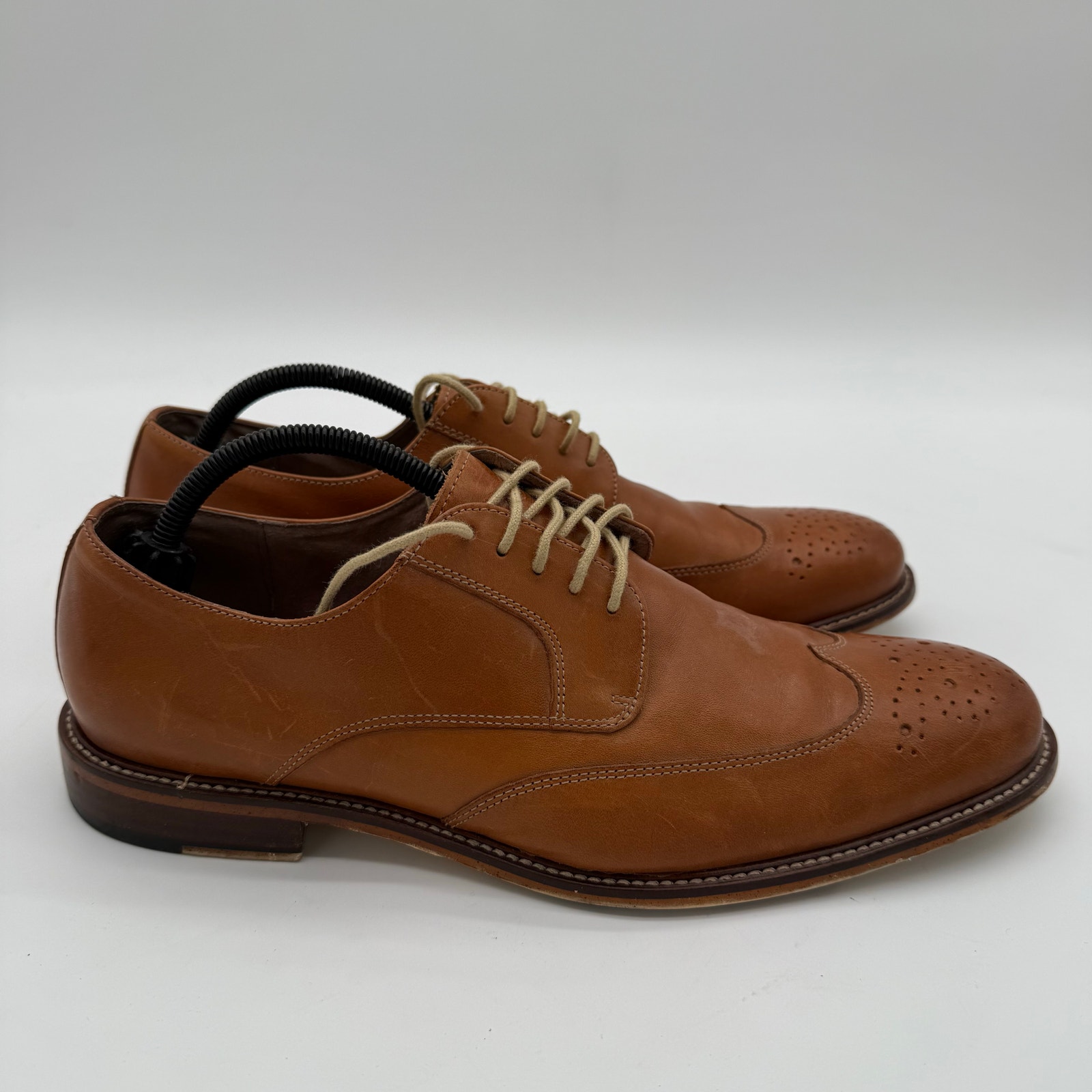 Banana Republic Digby Brogue Men's Cognac Leather Dressy Academia Shoes 10.5