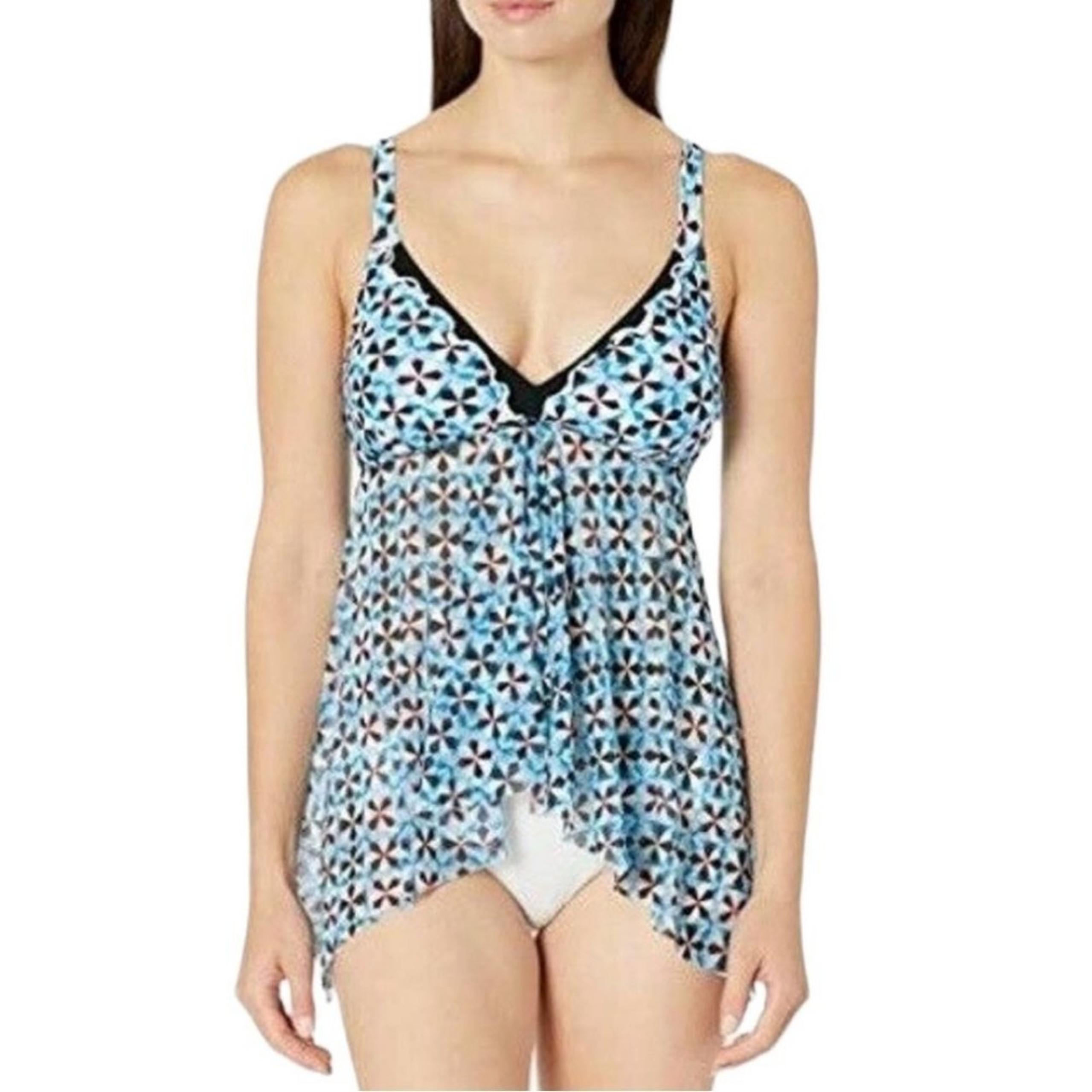 Profile by Gottex Pinwheel Convertible Flyaway Tankini Top NWT Size 6
