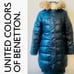 BENETTON Frost Research Dept. Down & Feather Long Black Pufffer Jacket - Large