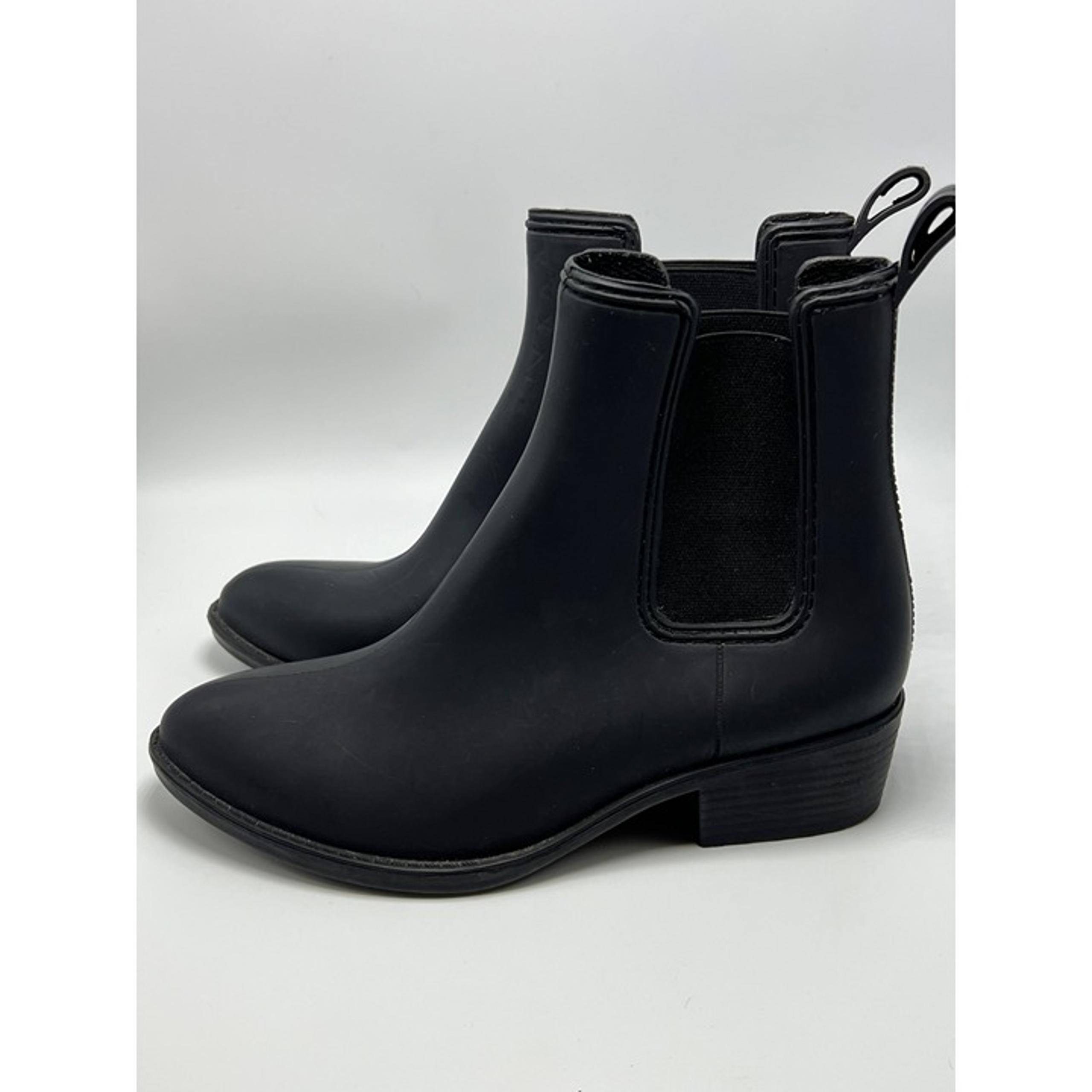 Jeffrey Campbell Black Chelsea Ankle Rain Boots Size 6