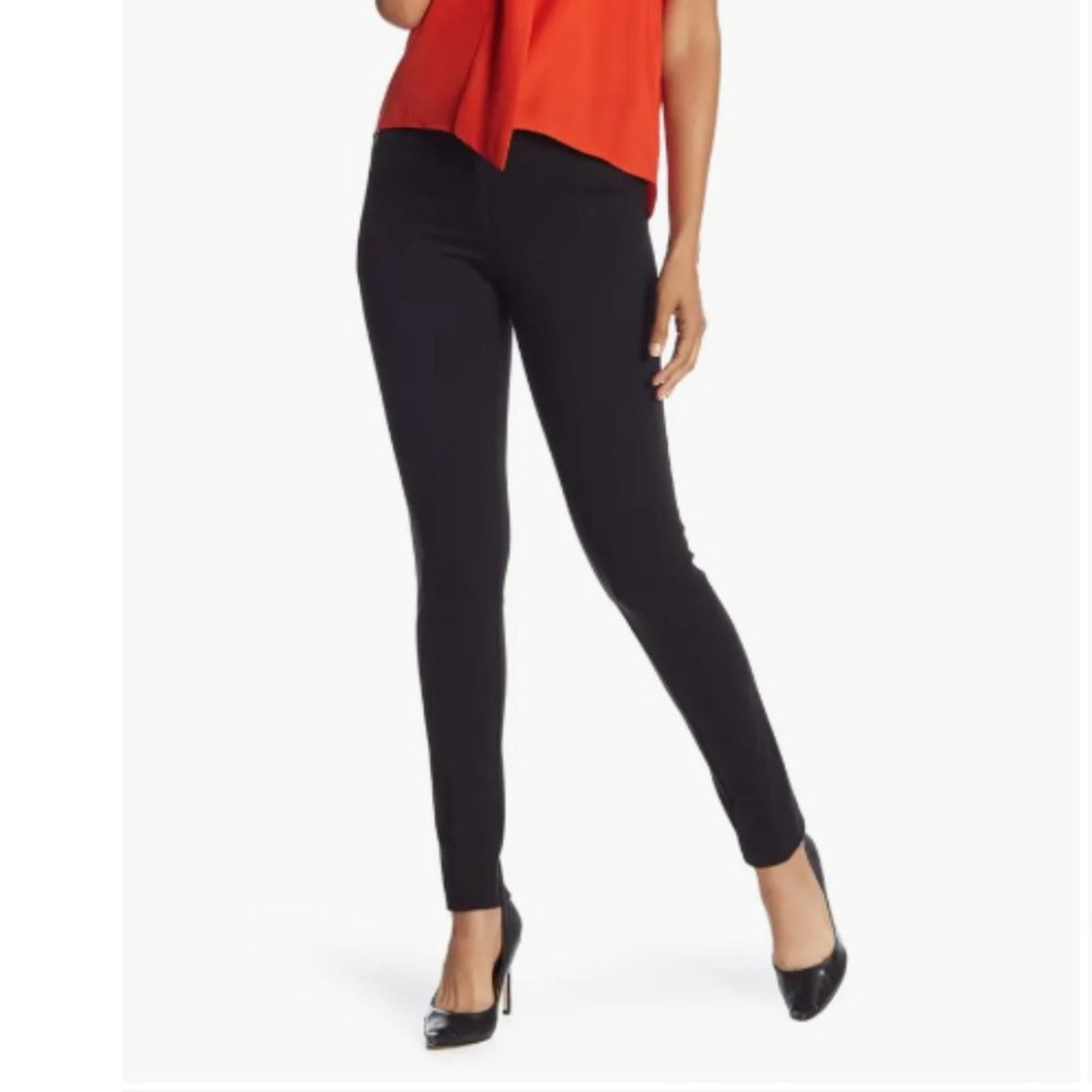 Amanda & Chelsea Chloe Ponte Knit Slim Leg Black Pant Trouser Size 8