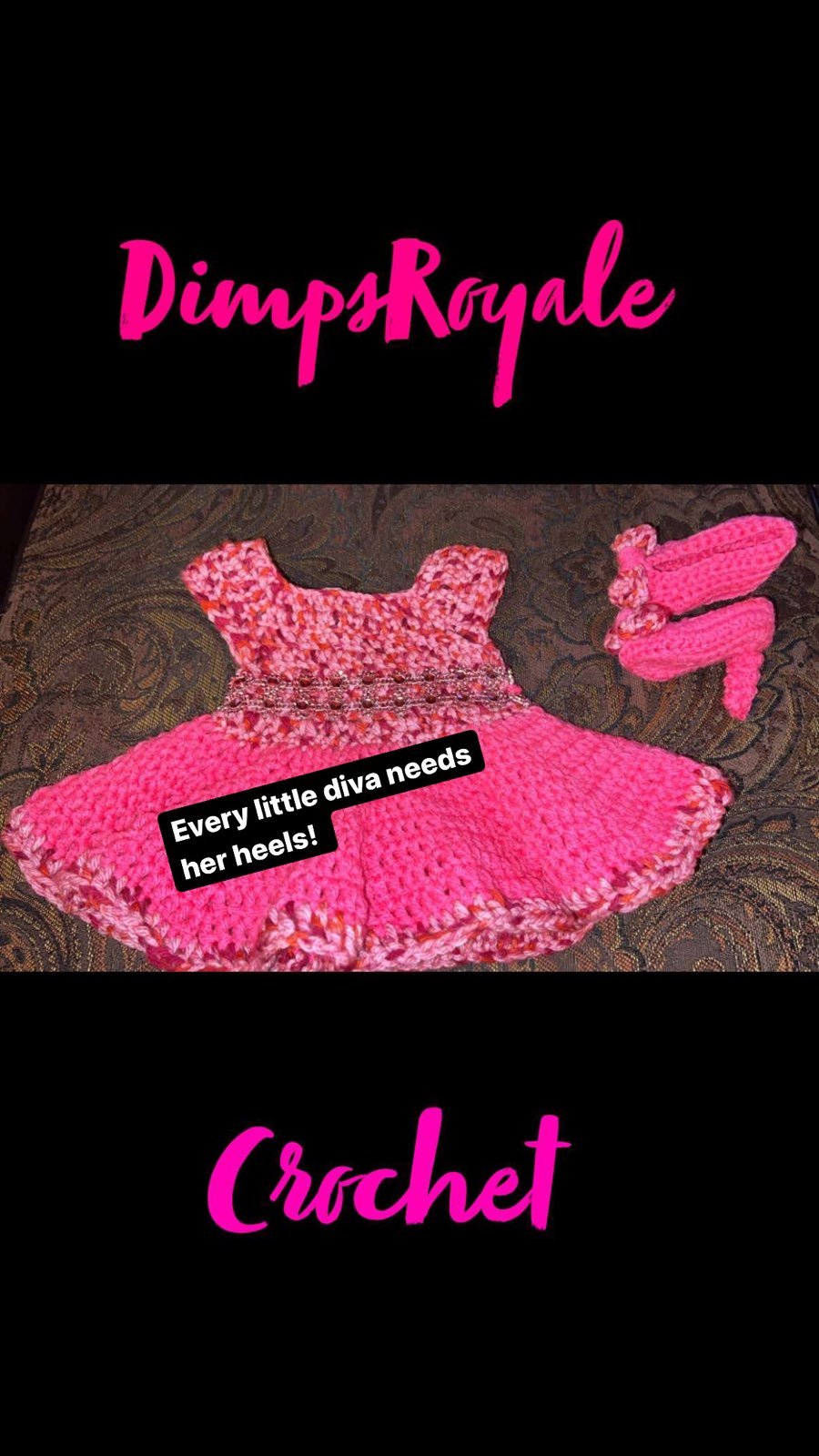 Crochet Baby dress and heels
