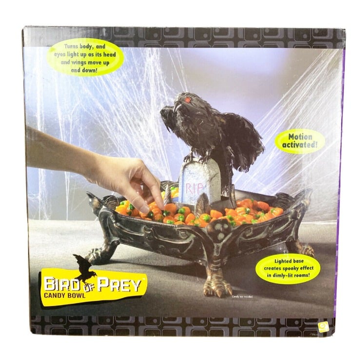 Gemmy 2005 Birds of Preh Candy Bowl Motion-Activated (Flaps wings/Shrieks) New!