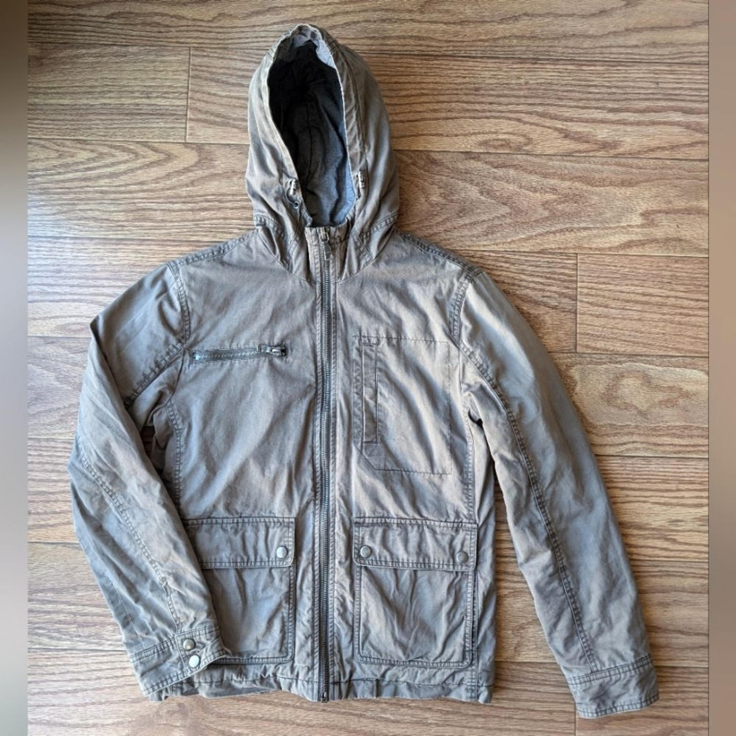 Banana Republic Men's Sz S Full-Zip Utility Chore Coat Hooded Field Jacket